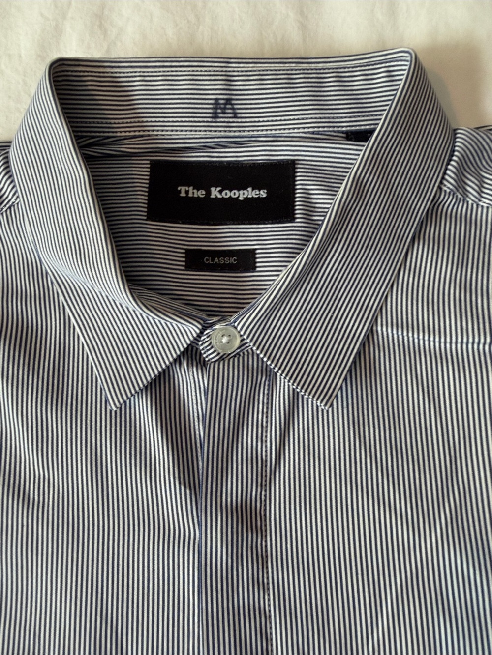 The Kooples Navy and White Pinstripe Dress Shirt